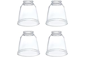 Aspen Creative 23127-4 Pack of 4 Clear Glass Ceiling Fan Globe Shades