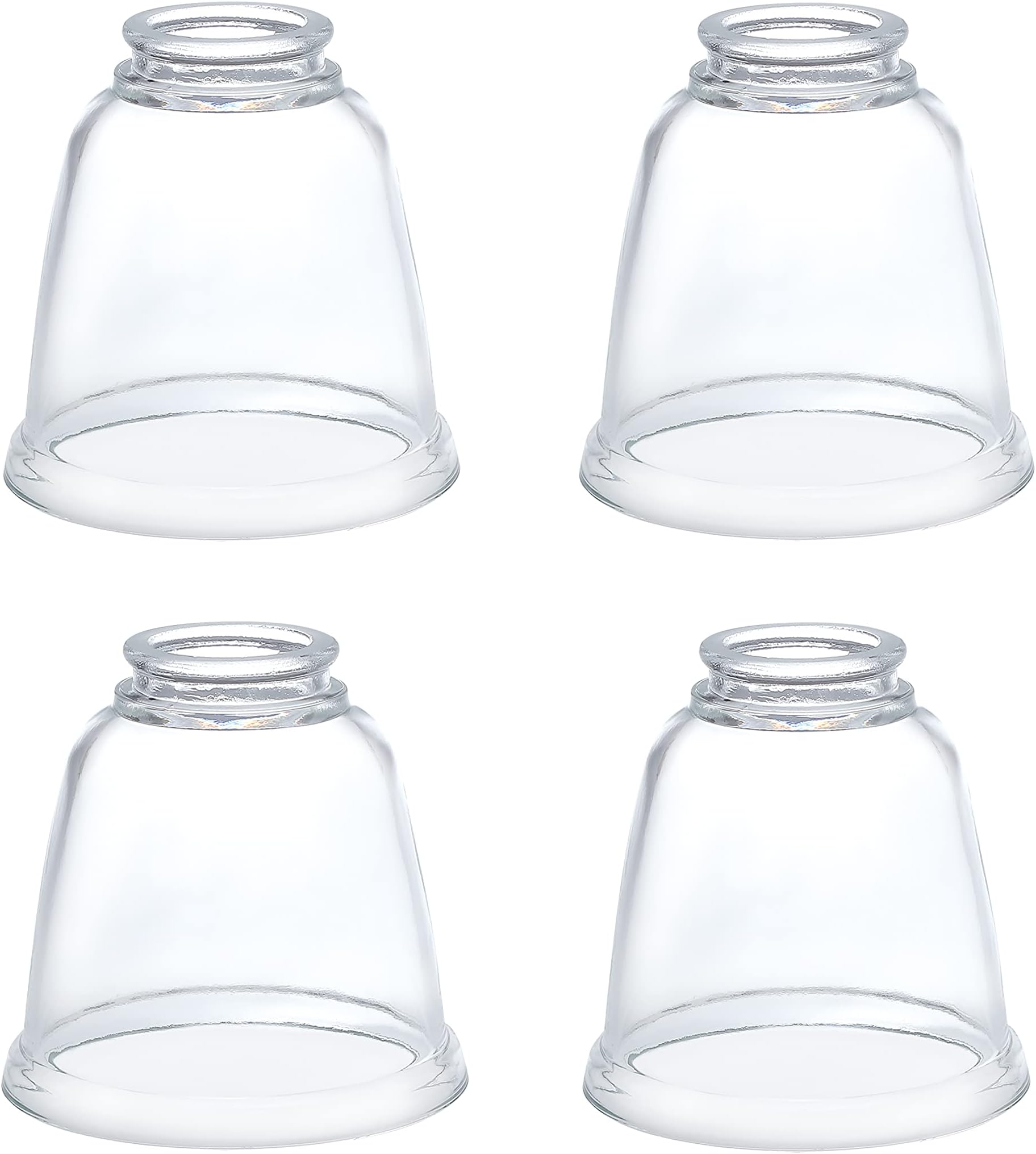 Aspen Creative 23127-4 Contemporary Clear Ceiling Fan Replacement Glass Shade, 2-1/8" Fitter, 4-5/8" Diameter x 4-1/2" Height, Clear, 4 Pack