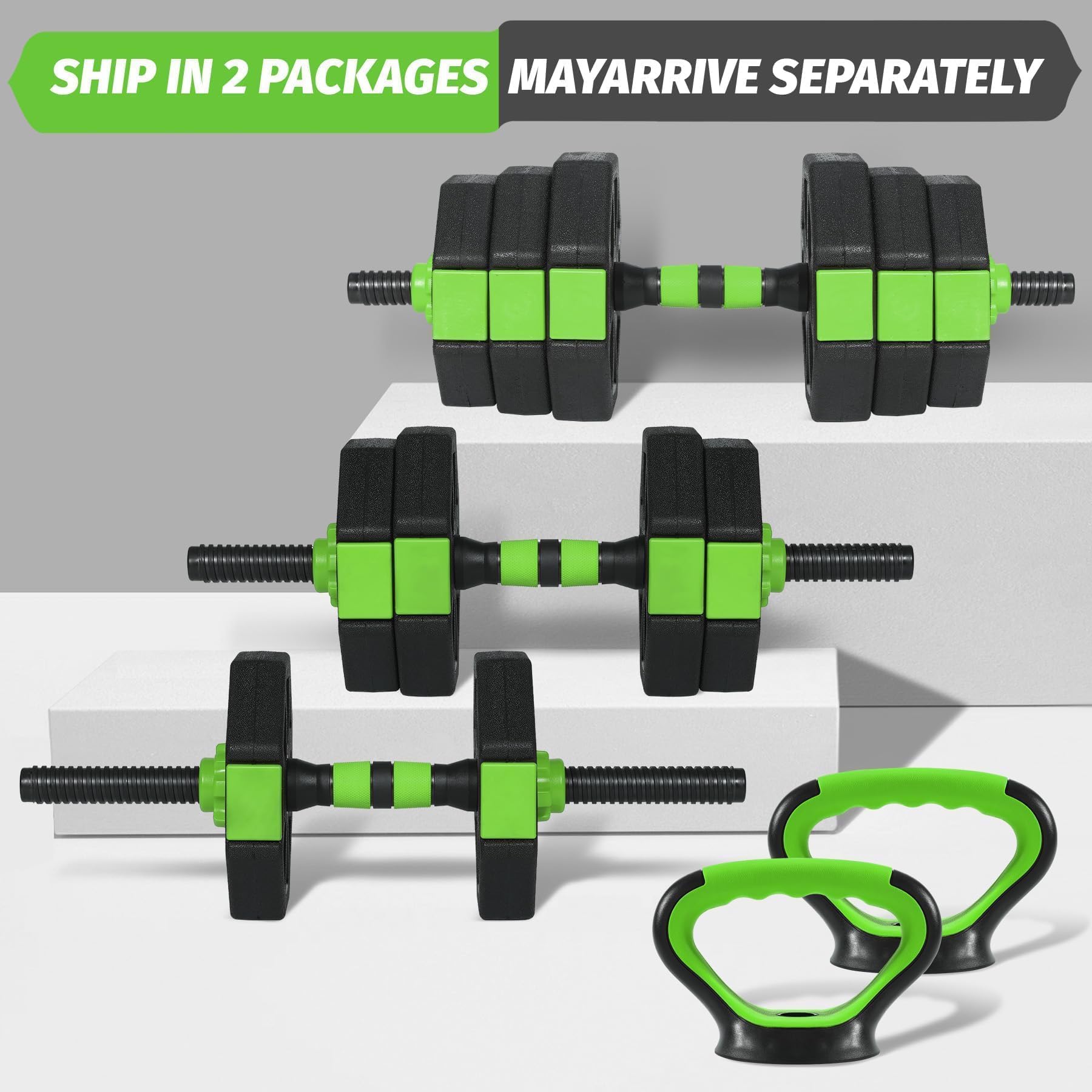 88 LBS Adjustable Dumbbell Set, 4-In-1 Weight Dumbbell Set with Connector, Octagonal Shape & Anti-Slip Handle, Converts to Kettlebells, Barbell, Push Up Stand for Home Gym Men & Women
