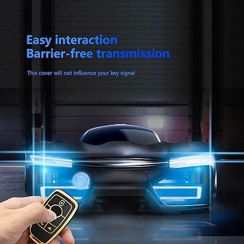 Miniatura 10 de Funda para llavero de automóvil Mercedes Benz con llavero dorado compatible con Mercedes Benz E S A C G Class