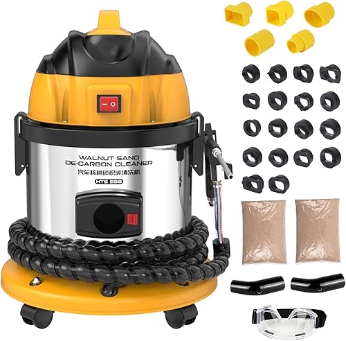 Nogal Blaster, con 23 adaptadores y kit de pistola de nogal de 4.4 lbs para limpieza de carbono, sistema de motor automotriz, máquina de limpieza de