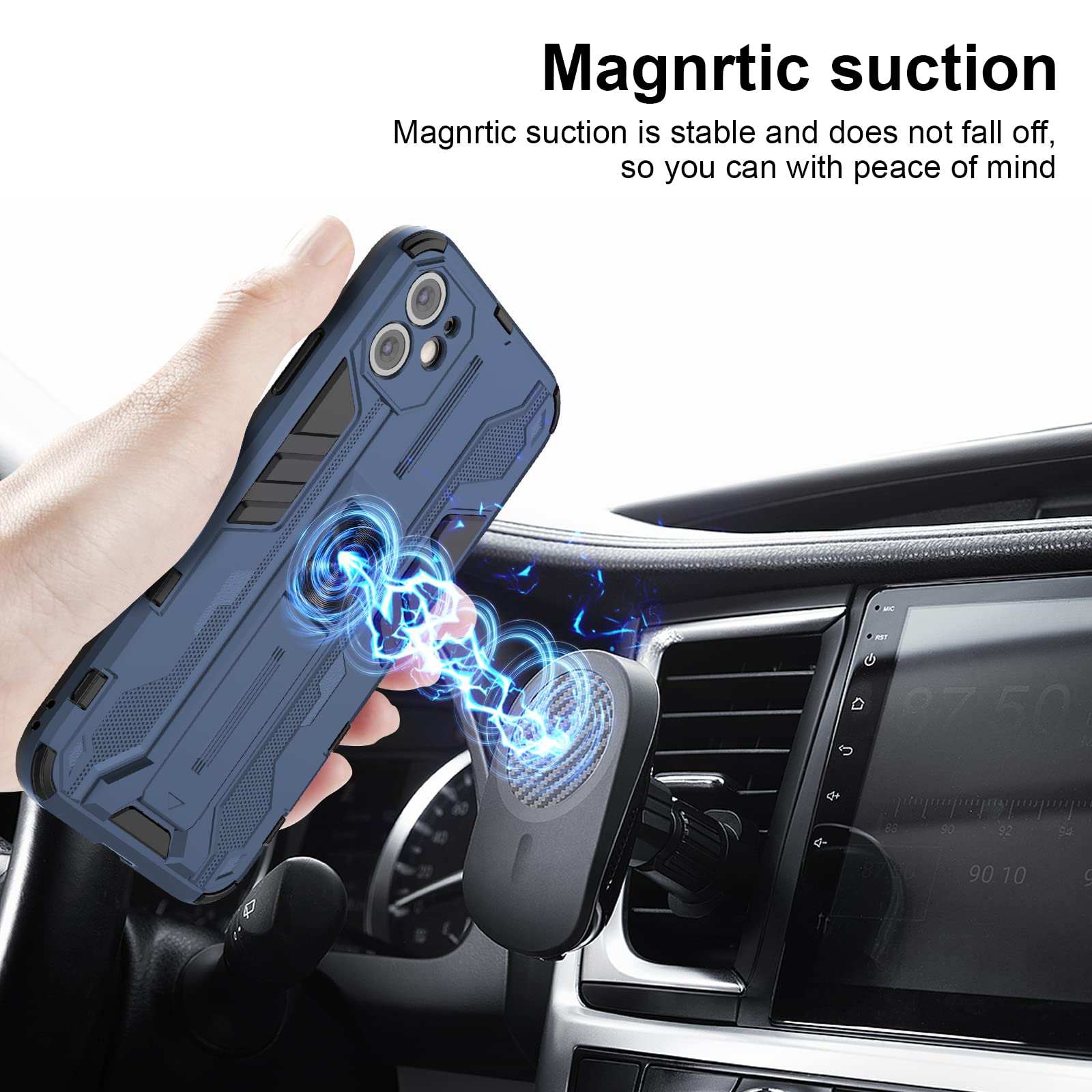 Funda para Xiaomi Redmi Note 15 Pro 5G, Carcasa Antigolpes con Soporte anular metálico, Case Protectora de Grado Militar, Azul — view 101