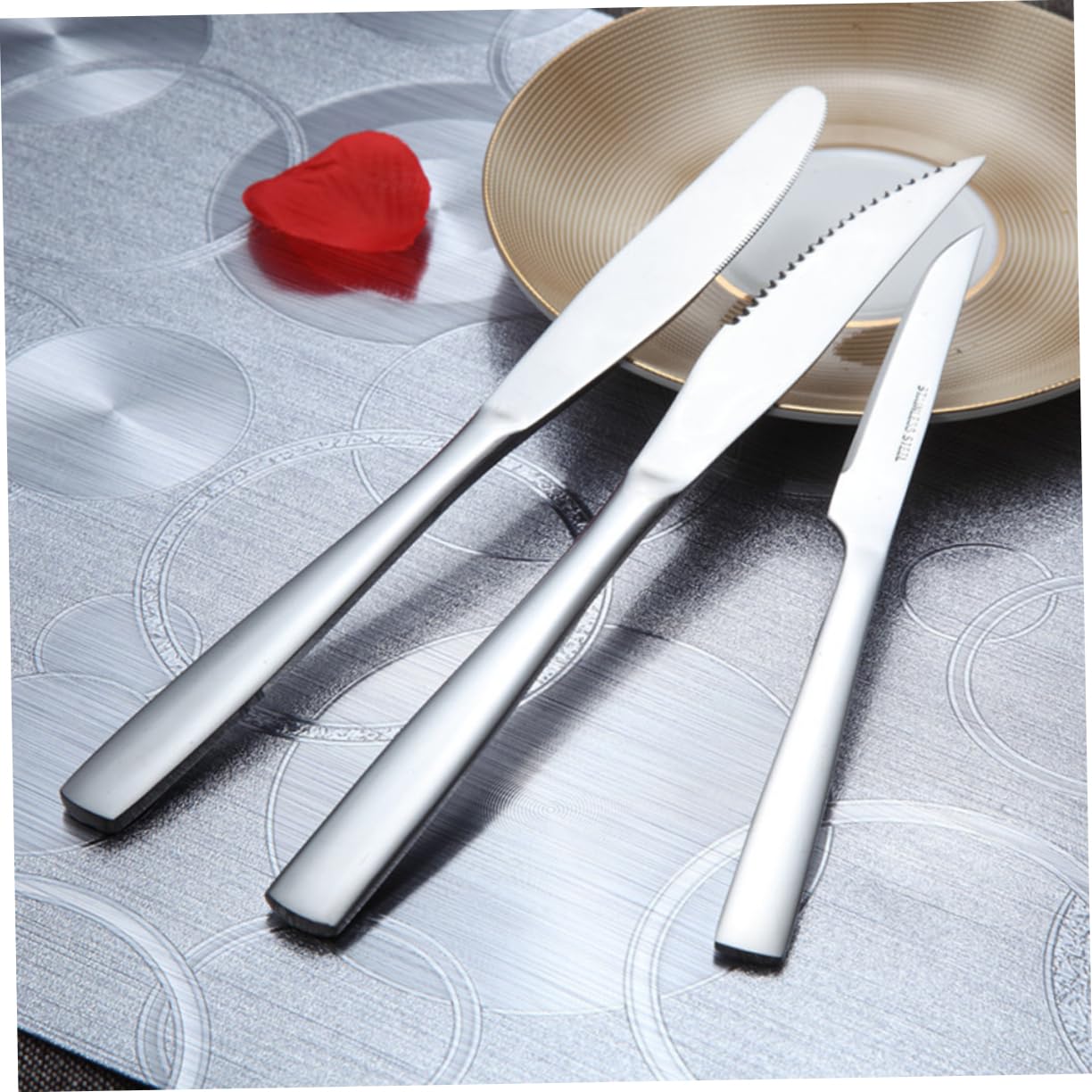 PRETYZOOM Set Di Posate 12 Pezzi in Acciaio Inox Posate Moderne Da Tavola Per Bistecca Pizza
