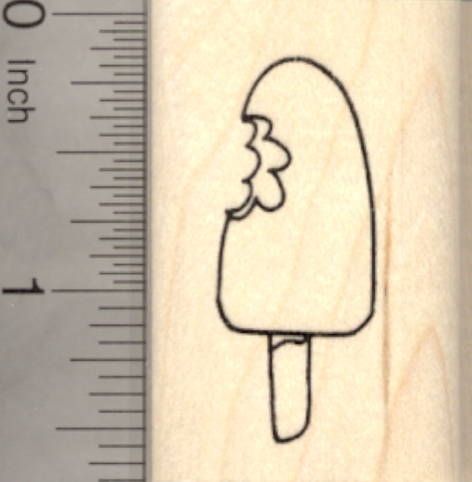 Ice Cream on a Stick Rubber Stamp, Popsicle or Ice Pop, Frozen Dessert