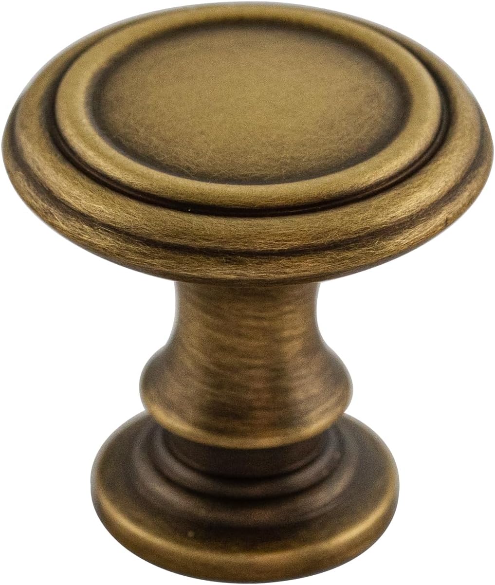 Kourpulon Antique Brass Cabinet Knobs 10 Pack 1-1/4 in (32mm) Solid ...