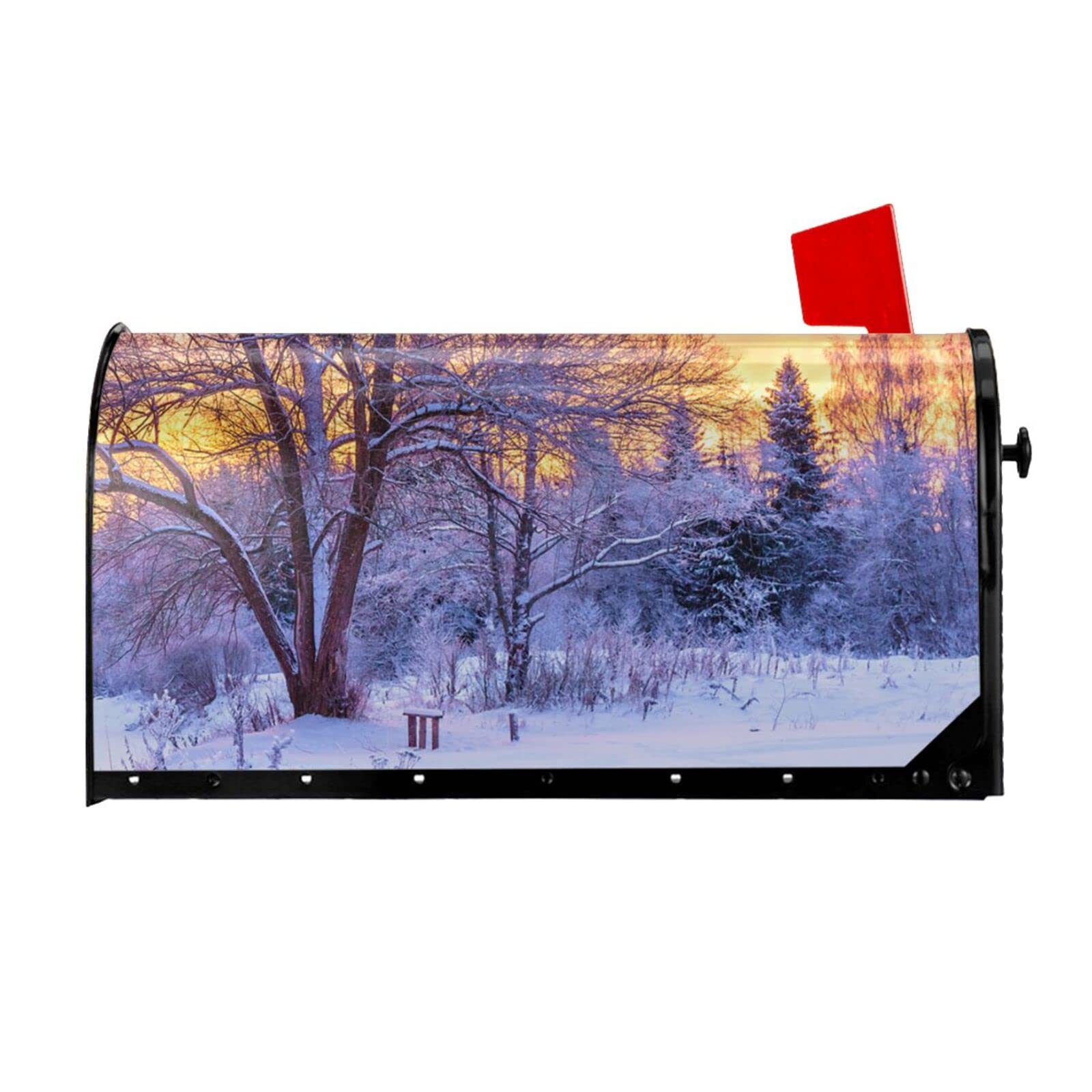 Rénovation boîte aux lettres magnétique taille standard 45,7 x 53,3 cm paysage d'hiver extérieur