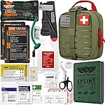 EVERLIT Advanced Emergency Trauma Kit, CAT GEN-7 Tourniquet Mil-Spec Nylon Laser Cut Pouch with 36 Splint, Military Combat Tactical IFAK for First Aid Response Bleeding Control (OD Green)