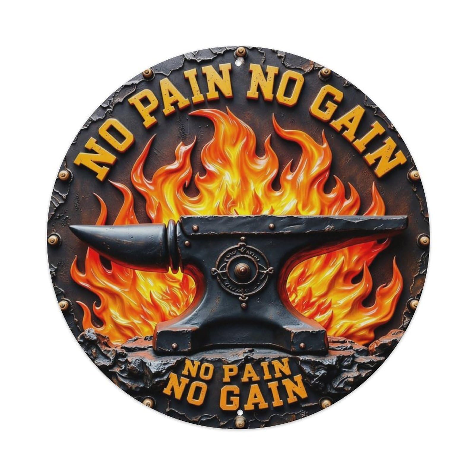 No Pain No Gain Metal Tin Sign Plaque