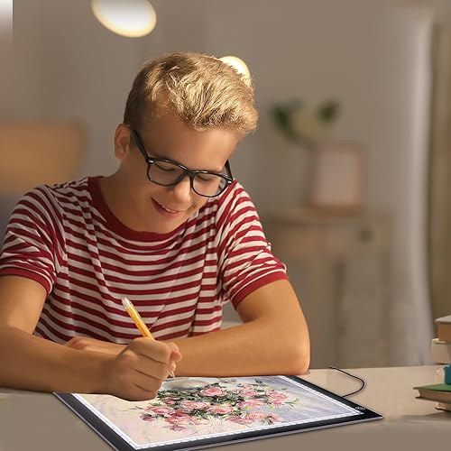 Miniatura 9 de Almohadilla de luz A4 con soporte plegable, adaptador certificado UL, almohadilla ultra fina súper brillante de 8000 Lux para vinilo de deshierbe