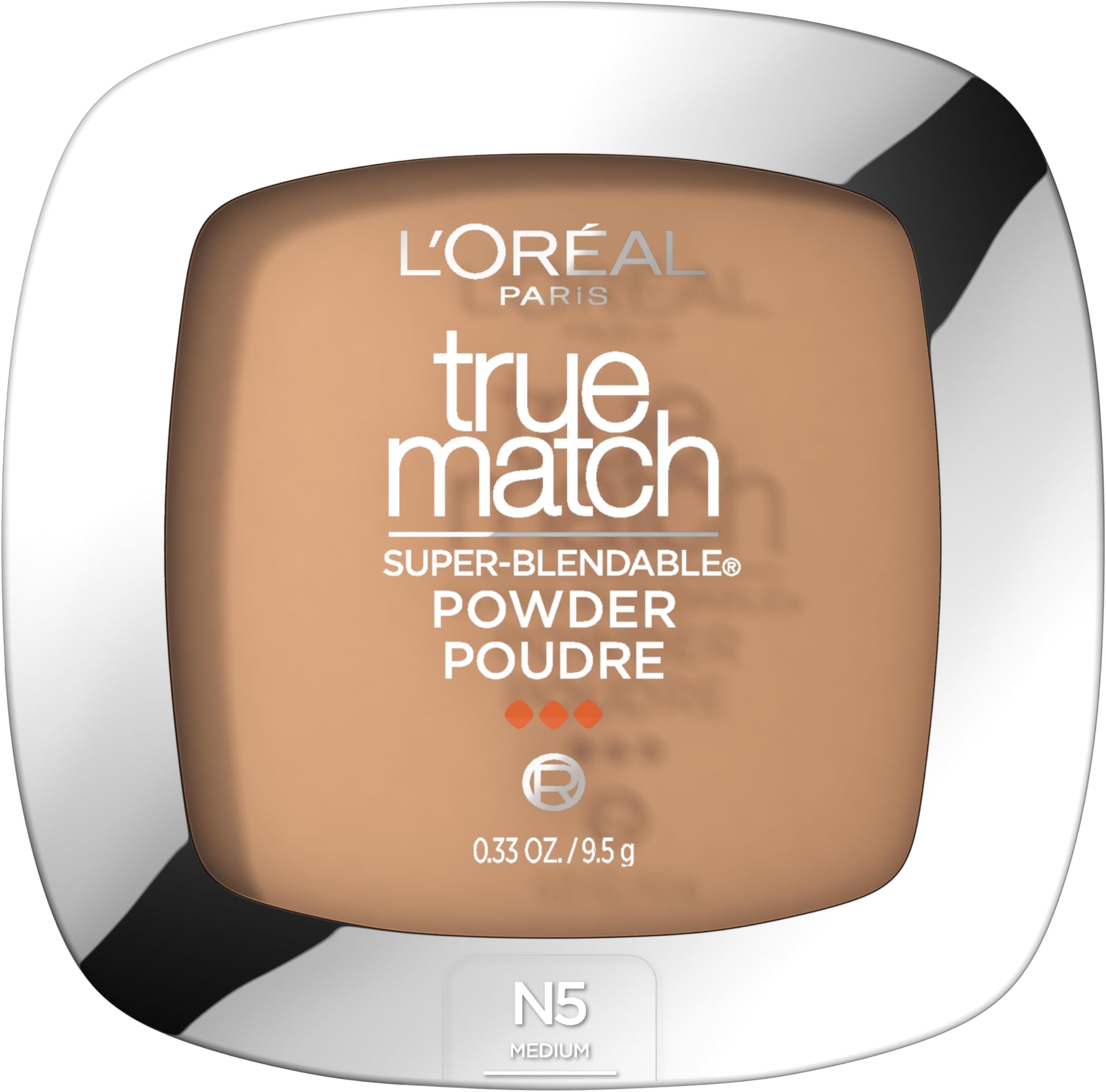 L’Oréal Paris L'Oreal True Match Super-Blendable Oil Free Powder Foundation, N5 Medium, 0.33 oz, Packaging May Vary