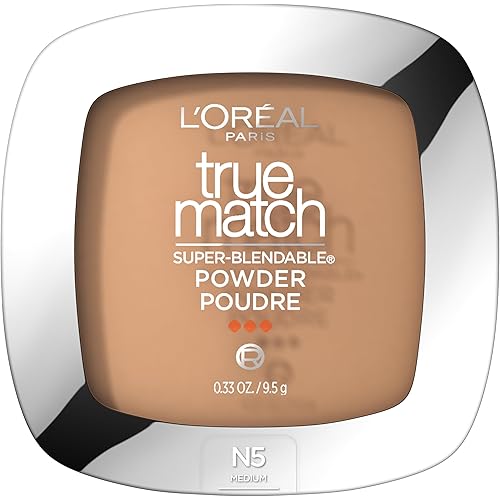 L'Oreal Paris True Match Super-Blendable Oil Free Powder Foundation, N5 Medium, 0.33 oz, Packaging May Vary