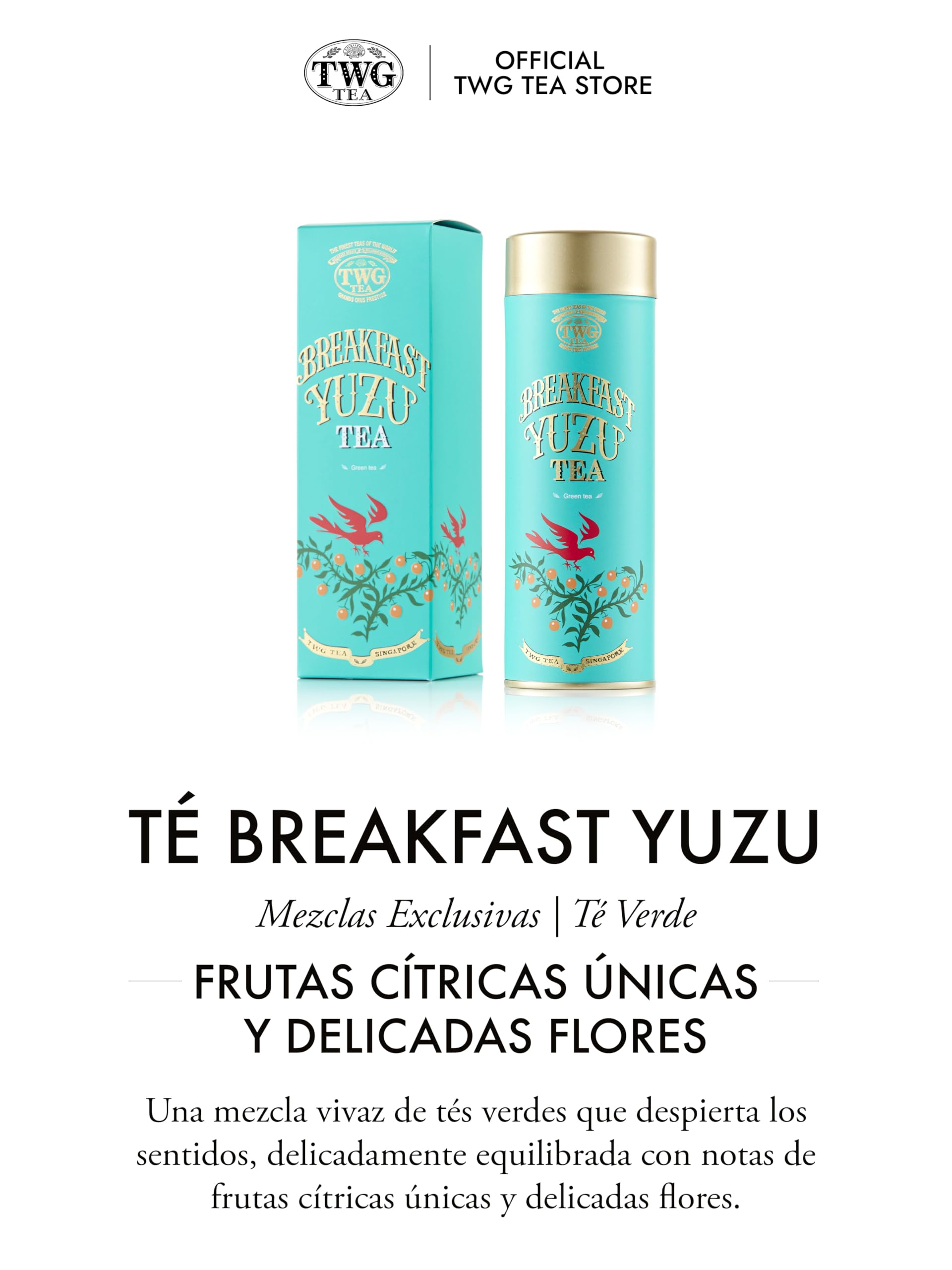 TWG Tea | Breakfast Yuzu Tea | Té Verde | yuzu | Lata Alta Costura, 100G | Caja de Regalo Originales