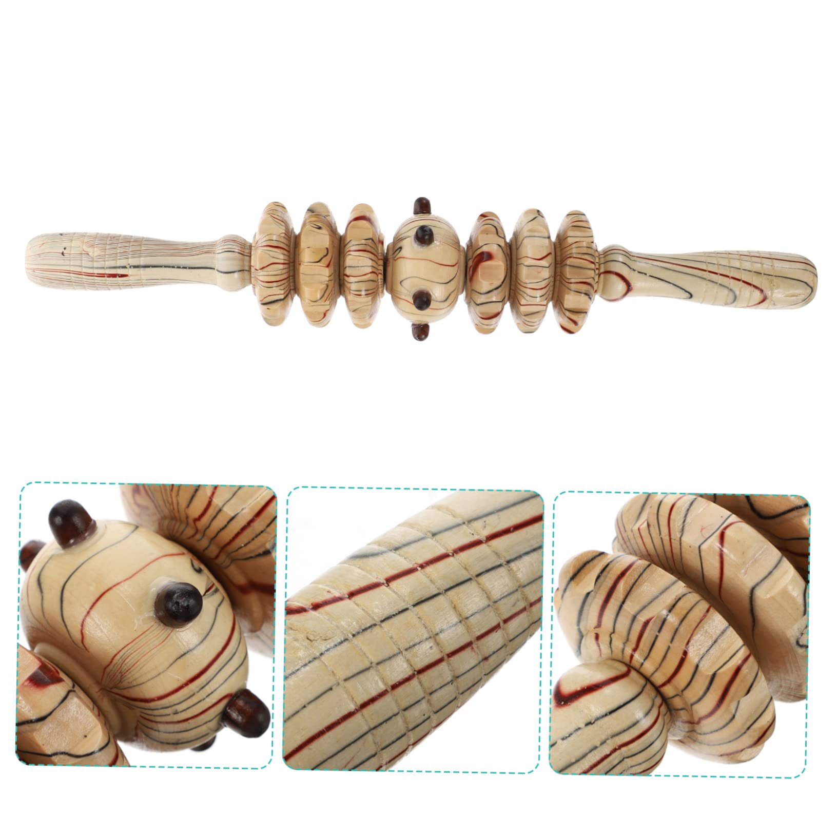 Beaupretty 1pc Seven-Wheel Massager Massage Roller Massage Tool Muscle Roller Body Massage Rolling Stick Shoulder Massagers Blue Shot Glasses on Chain Multitools Wooden Relax Stick Fitness