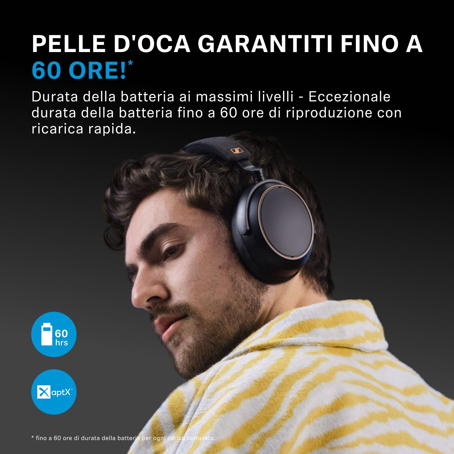 Sennheiser MOMENTUM 4 Wireless Special Edition: Bluetooth per telefonate cristalline con cancellazione adattiva del rumore, 60 h di autonomia e design pieghevole leggero, Nero/Rame - Vista 2