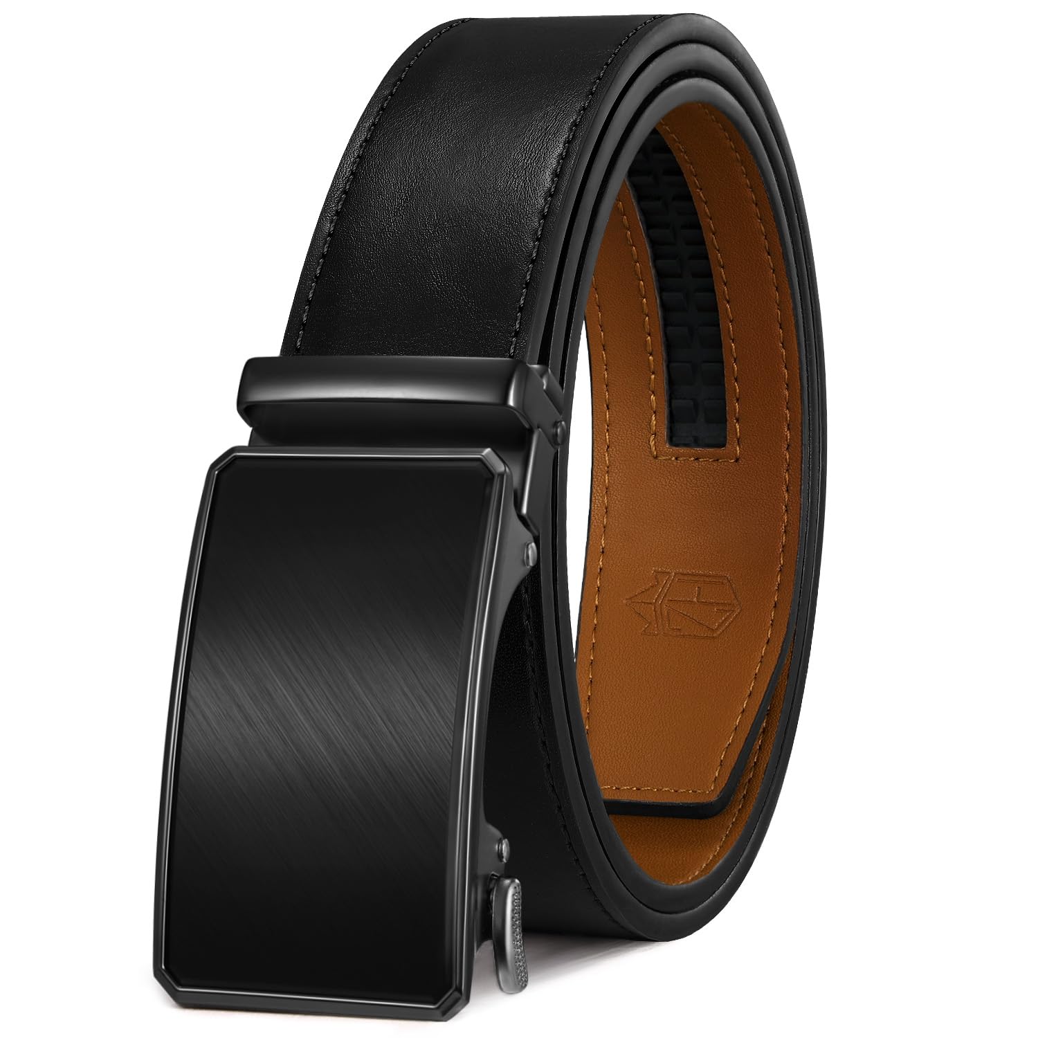 Zitahli Mens Belt Leather Ratchet Belt -Customizable Fit For Dress Casual Every Day with Adjustable Buckle Men Gift