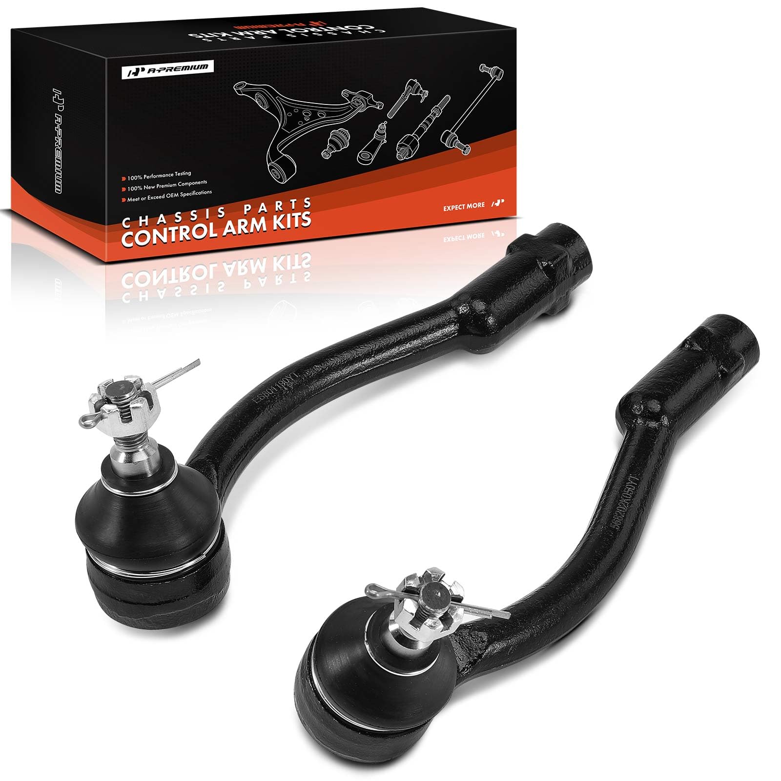 A-Premium 2 x Front Outer Tie Rod Ends, Compatible with Kia Soul 2010 2011 2012 2013