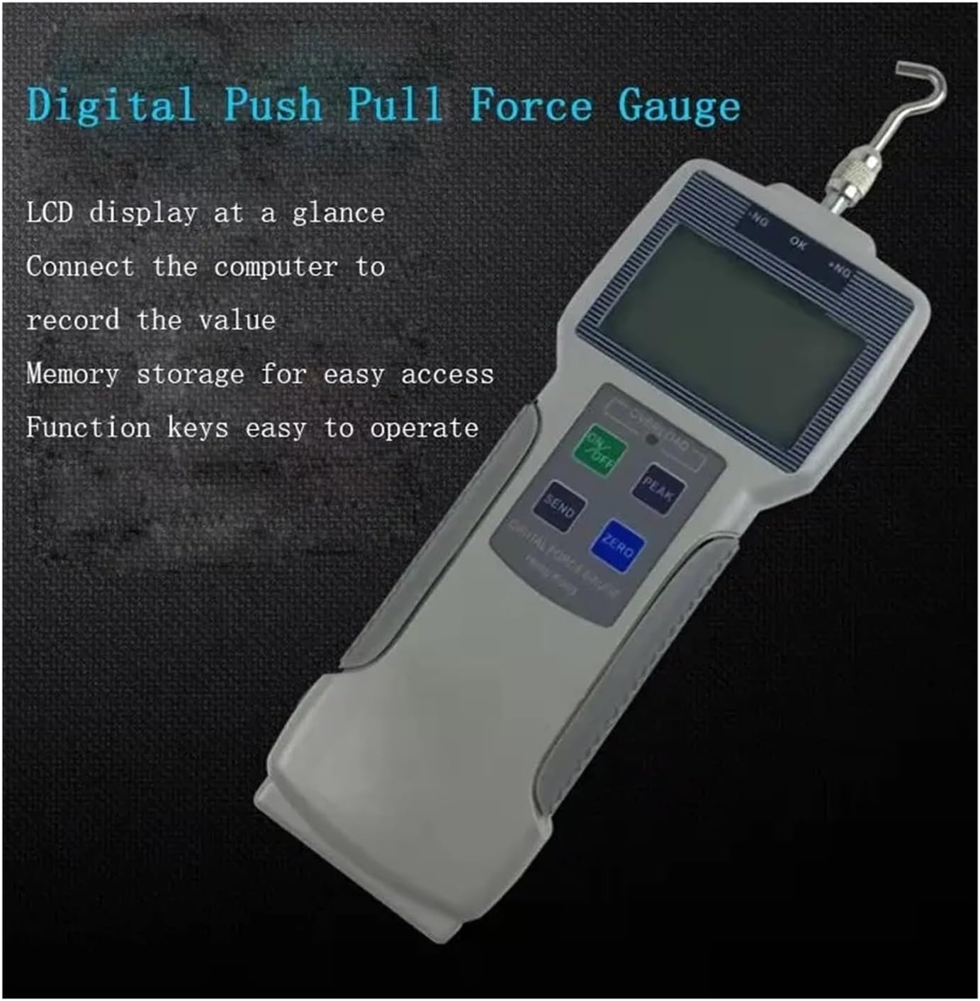 Digital Display Force Gauge Push Pull Test Tool Portable Meter for Heavy-Duty Tasks