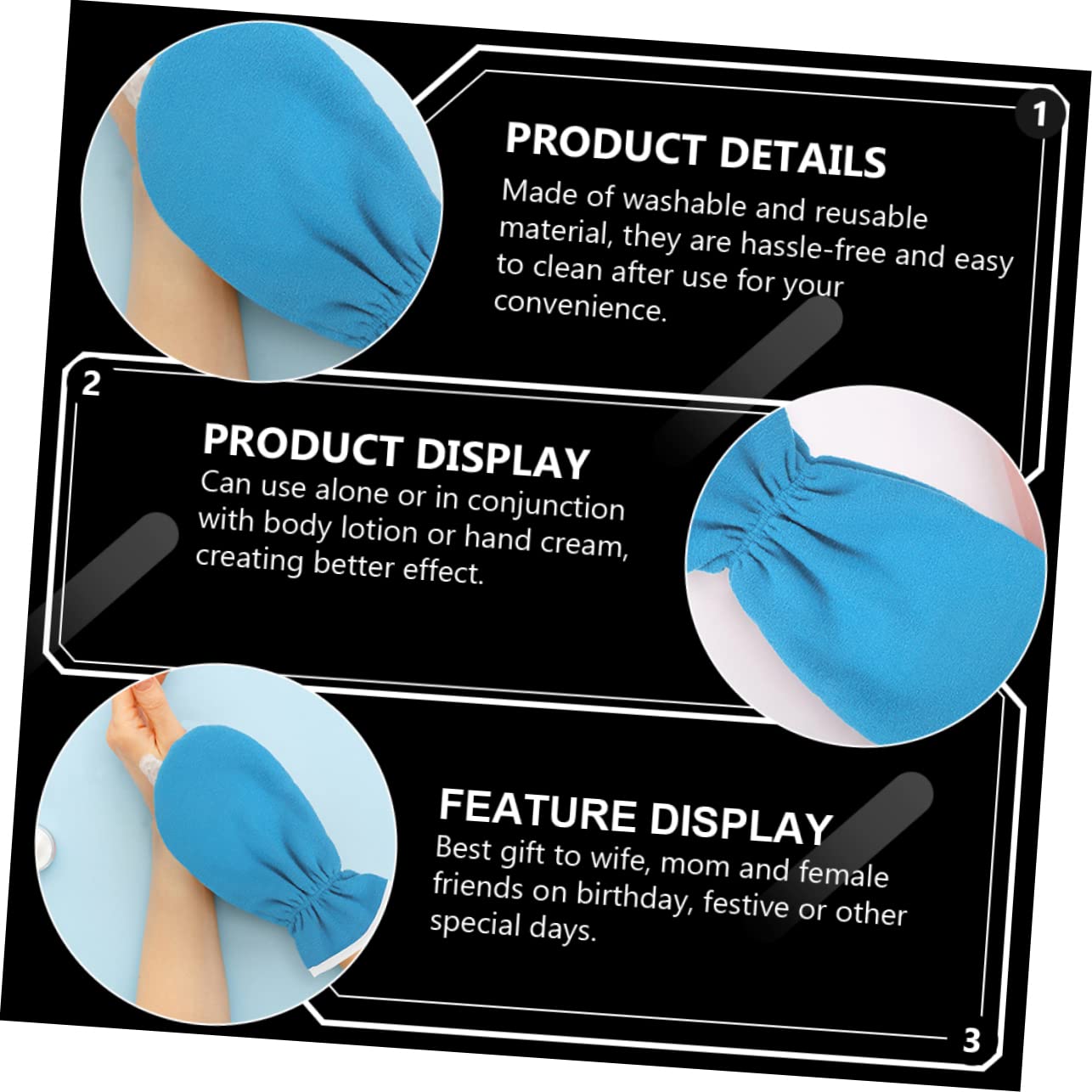 SOESFOUFU 1 Pair Exfoliating Leather Gloves for Hand Spa Moisturizer Gloves Heat Therapy for Dry Hands