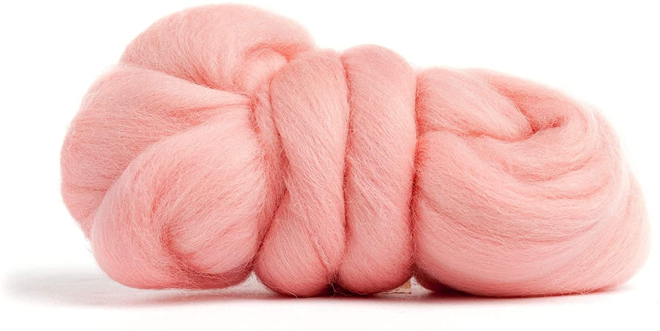 Revolution Fibers Merino Wool Roving | Premium Combed Wool Top | 22 Micron, Perfect for Felting Projects, Spinning, Wall Hangings and Tapestry (Candy Floss)