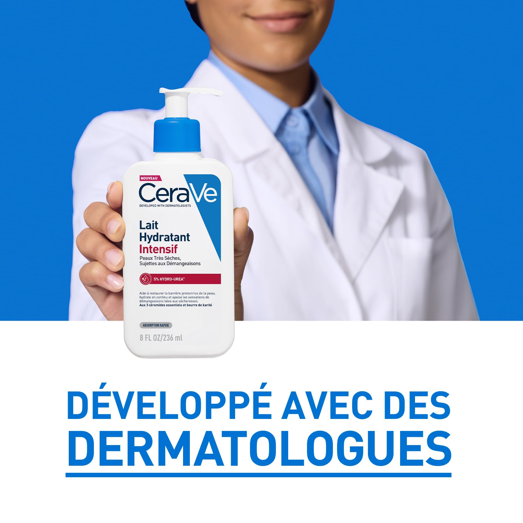 CeraVe - Baume Hydratant Intensif Corps & Visage - Peaux Très Sèches, Avec Démangeaisons - 72H d’Hydratation - Beurre de Karité + 3 Céramides + Hydro-Urea Boost - Sans Parfum, Non Comédogène - 340g
