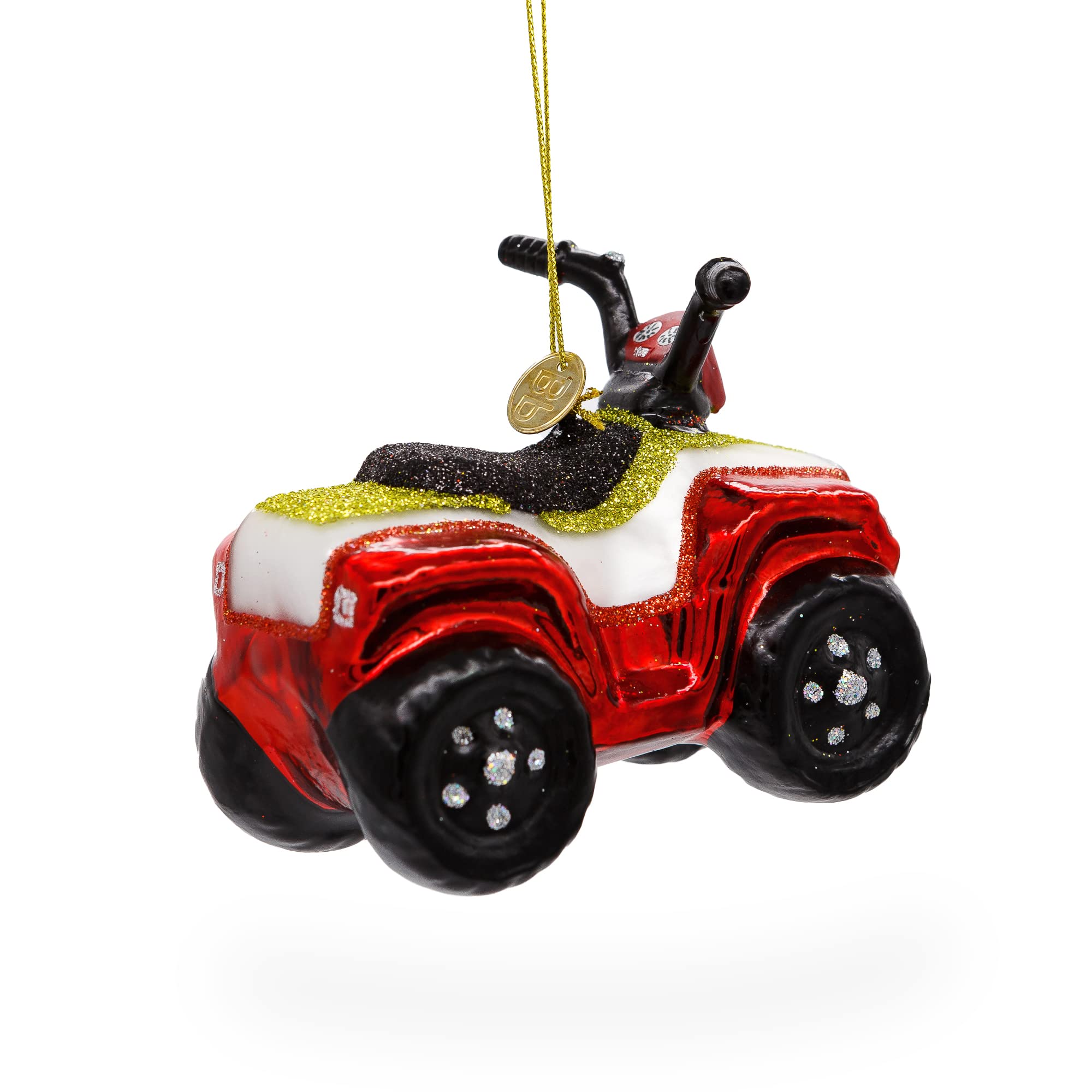 Adventurous ATV Off-road - Blown Glass Hanging Christmas Ornament