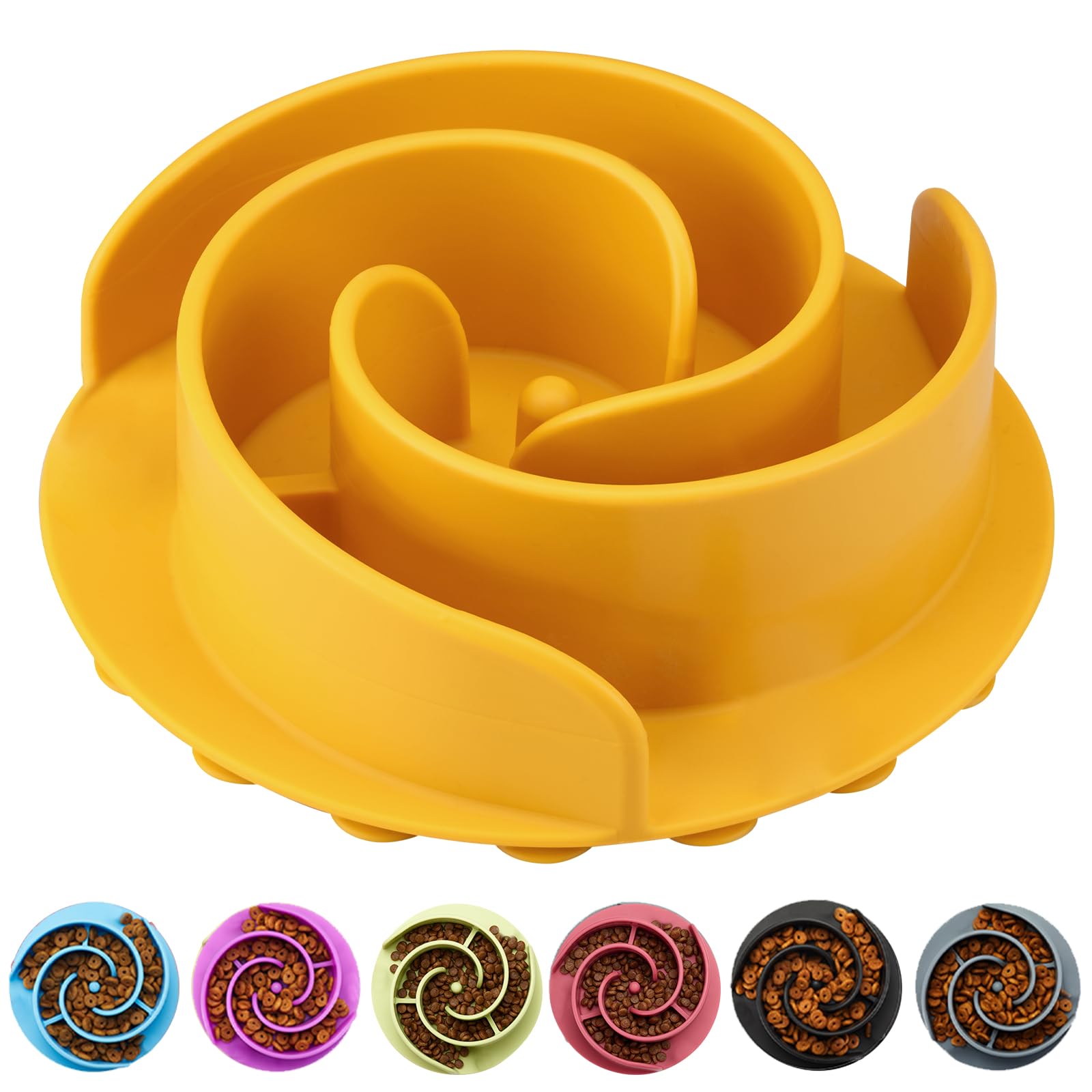 Slow Feeder Dog Bowls Insert, Animire Soft Silicone Slow Eating Dog Food Bowl for Small, Medium and Large Dogs, Compatible with Regular and Elevated