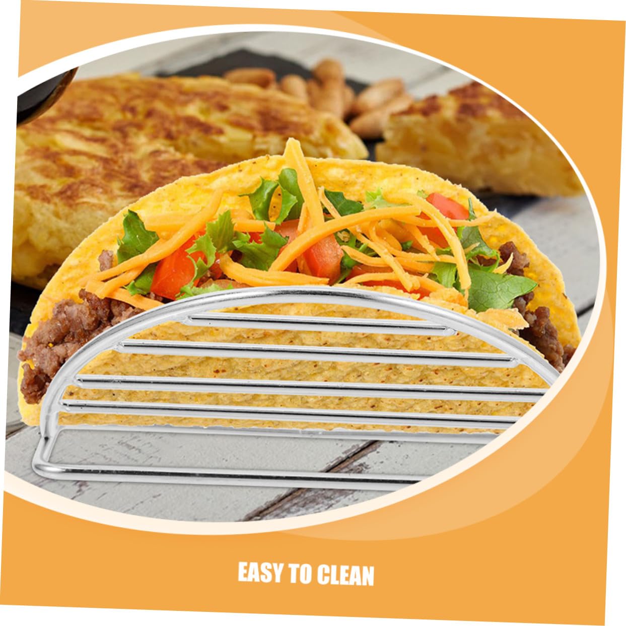 Soporte para Tacos De Acero Inoxidable Resistente y Compacto, Pack De 4 Piezas para Cocina y Restaurantes, Apto para Hornos y Lavavajillas, Exhibidor Versátil para Tacos Blandos y Postres