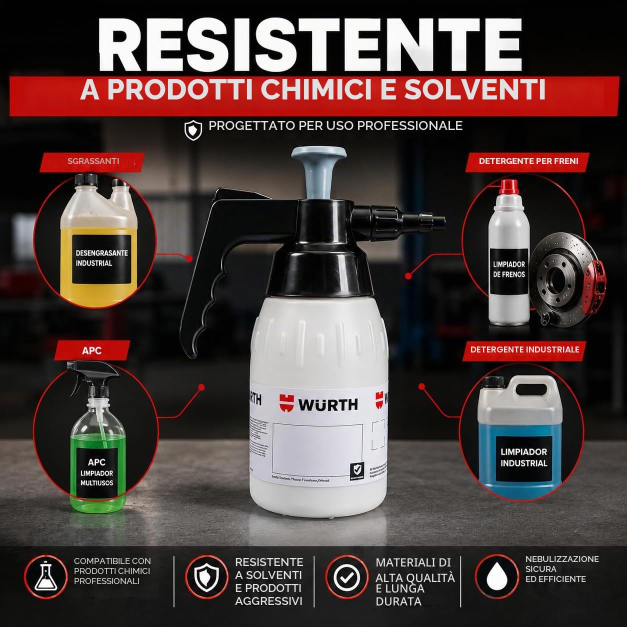 Würth SaBesto - Flacone Spray a Pompa, 1 litro
