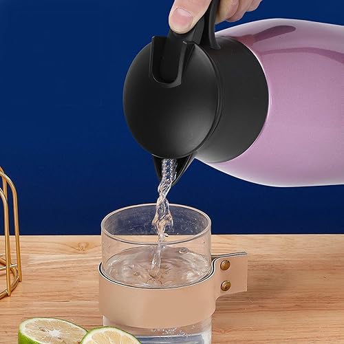 Miniatura 4 de Jarra de agua caliente aislada, interior de acero inoxidable de 2 L, jarra de café con aislamiento de agua caliente para restaurante en casa (morado)