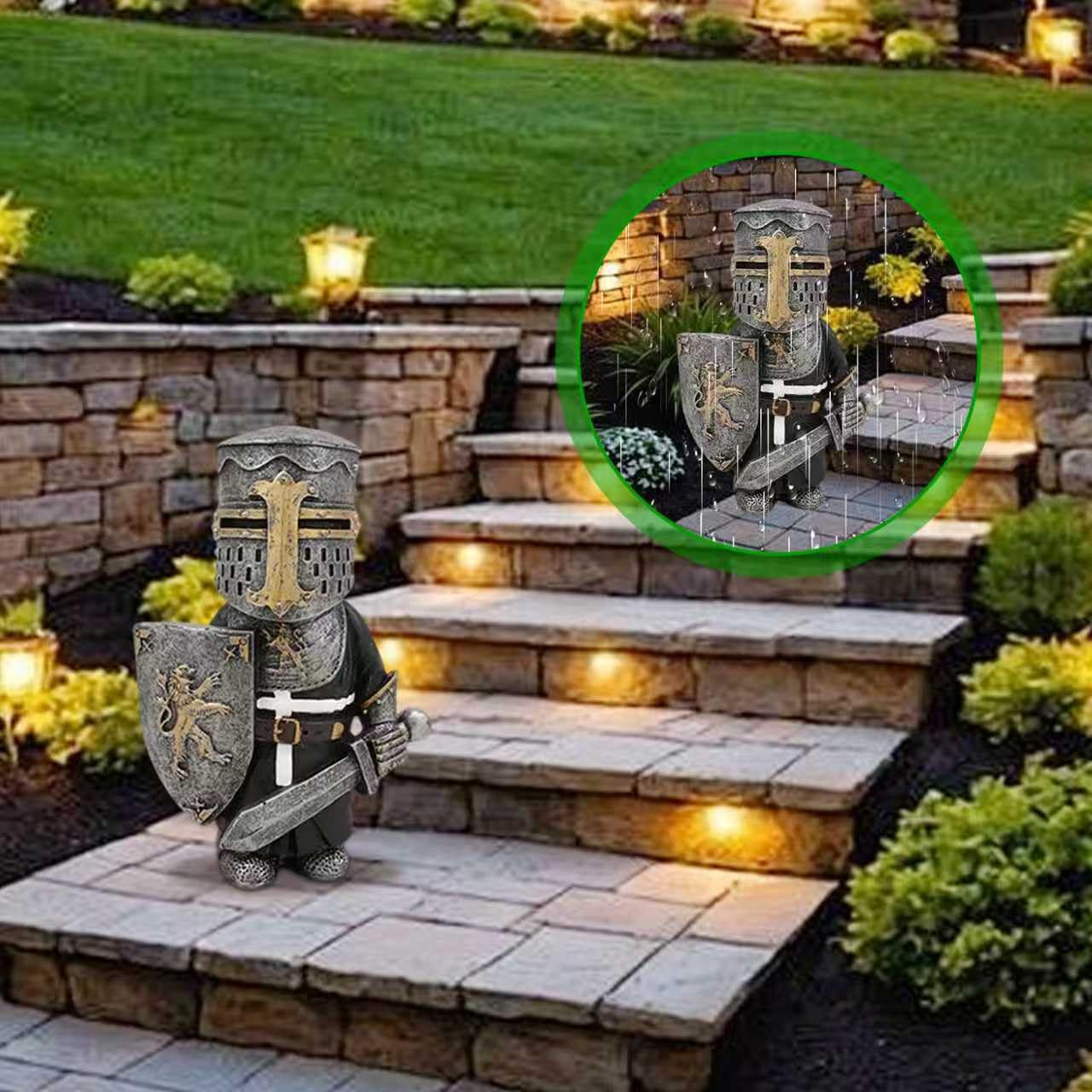 Armure Chevalier Sculpture Gnome, Chevaliers Européens Sculpture Décor, Figurine De Chevalier De Nain En Résine, Statue Chevalier De Jardin, Pour La Chambre, Le Bureau, Le Salon, La Bibliothèque