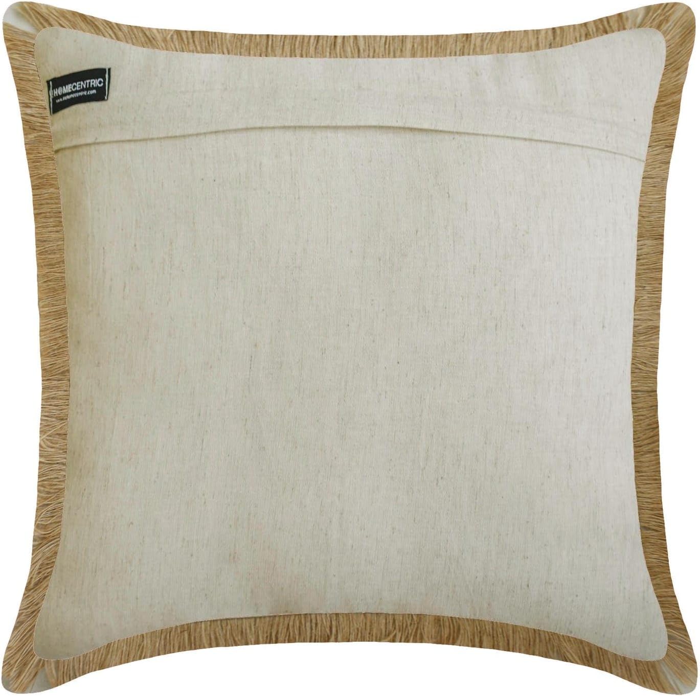 Pack of 2 Gray Decorative Throw Pillow Covers 26"x26" | Contemporary Cotton Cushion Cover Floral | Printed, Jute Lace Pillowcases for Couch / Sofa & Bed, Modern Home Décor - Petal Whisper