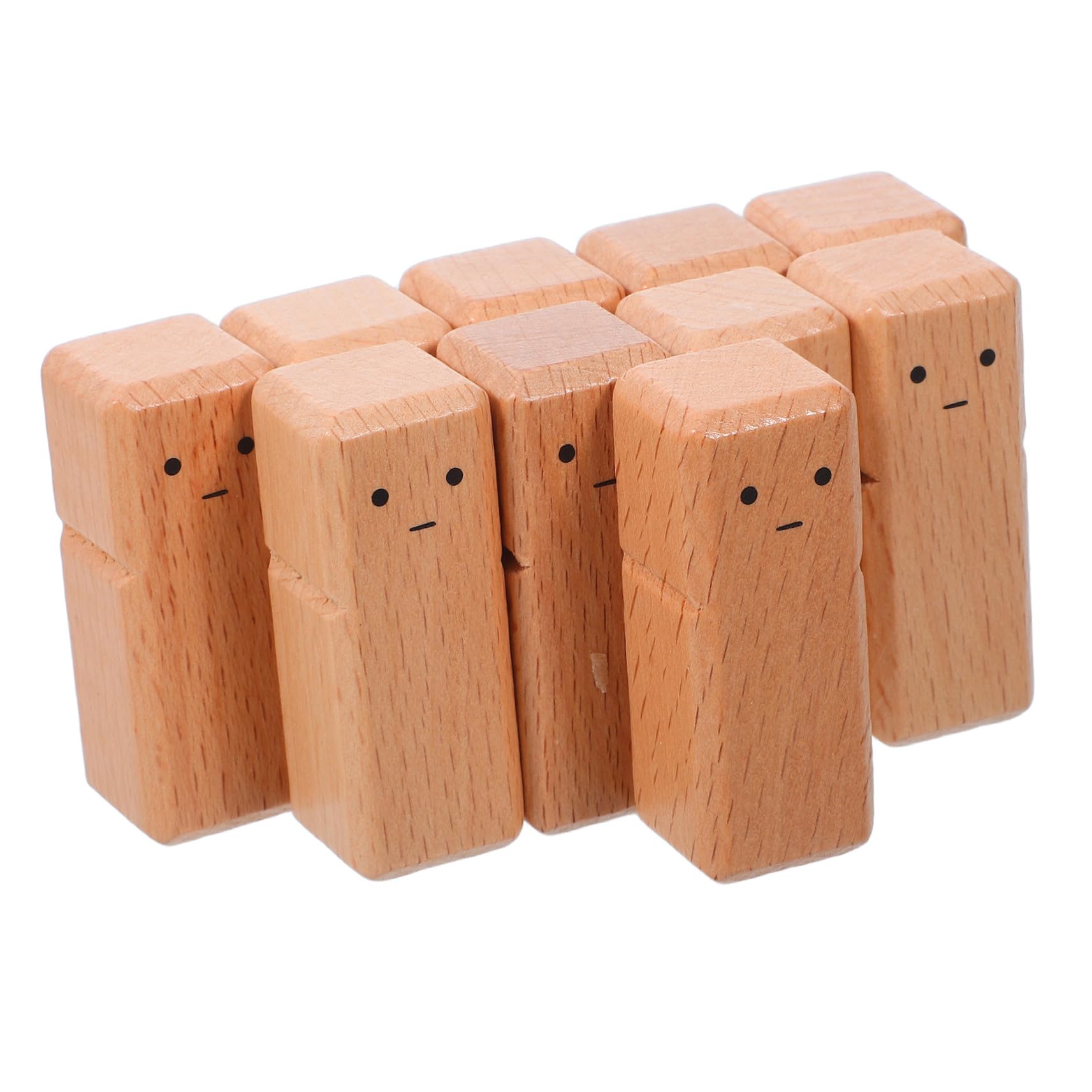 PLAFOPE 10 Piezas Figuras de Madera de Haya sin para Pintar Muñecos de Madera Naturales para Manualidades DIY Juguetes Educativos Montessori