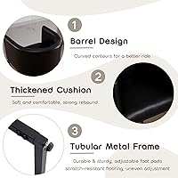 Vista 4 de Silla de Comedor Tapizada, Sillón Lateral Moderno Tipo Barril Tapizado, Sillas de Comedor Tapizadas, Cómodo Sillón, Silla Lateral de Cocina