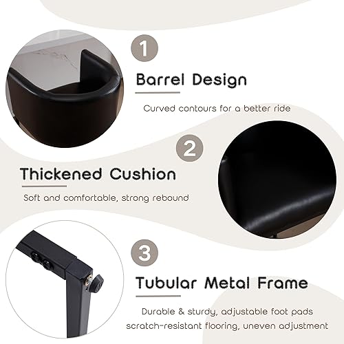 Miniatura 23 de Silla de comedor tapizada, moderna silla lateral de barril, sillas de comedor tapizadas, cómoda silla auxiliar de cocina para sala de estar, color