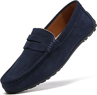 Men's Leather Casual Slip on Loafers Driving Walking Shoes