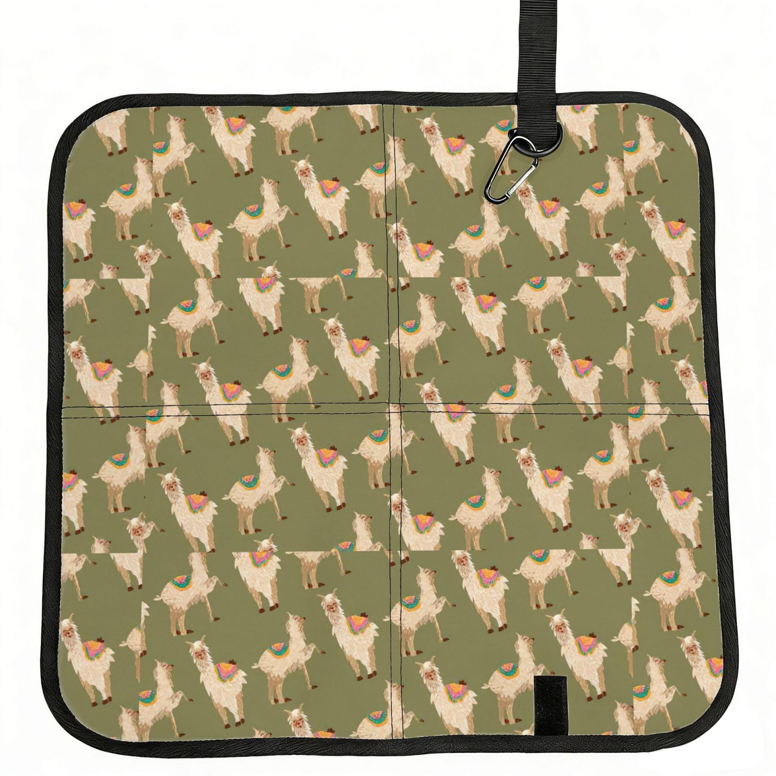 eeprty alpaca. Printed Portable Seat Cushion Strap, Foldable Pad for Stadium Bleachers Hiking Travel