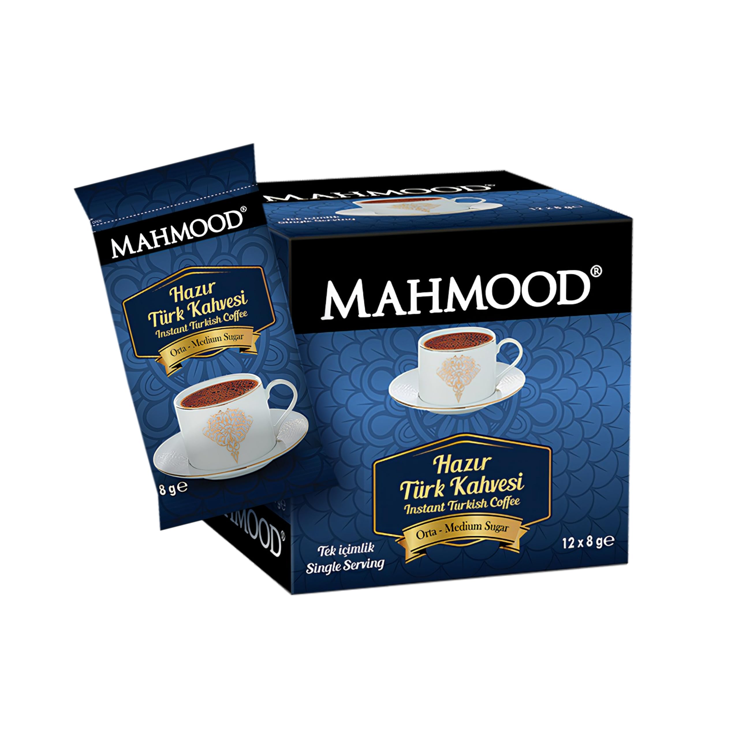 Mahmood Coffee Hazır Türk Kahvesi Orta (8 Gr x 12 Adet)