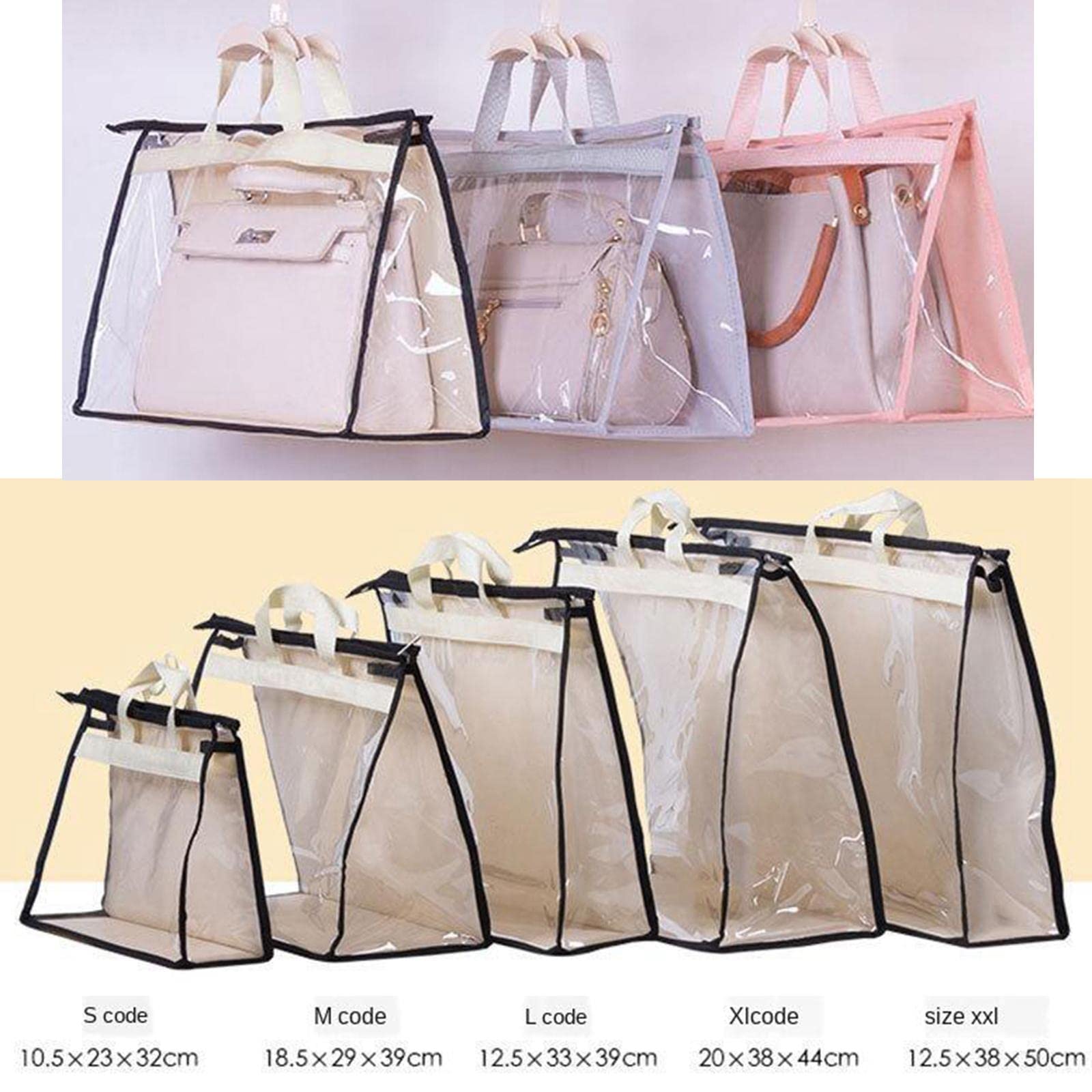 CALANDIS™ Handbag Organizer for Wardrobe Closet Transparent Storage Container Grey M | Household Supplies & Cleaning | Laundry Supplies | Hampers 4