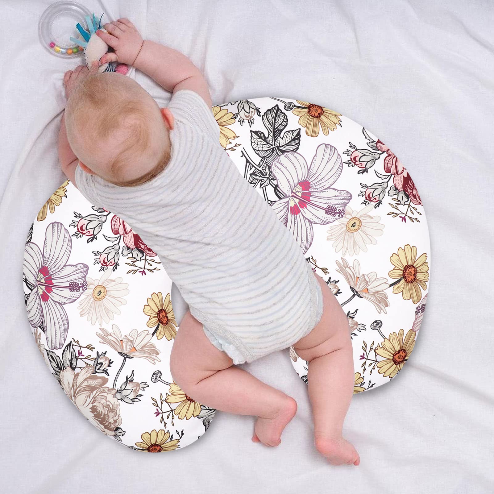 Housse Coussin Allaitement HNHUAMING Housse De Coussin D'allaitement à Motif Floral Pour Bébé Nursing Pillow