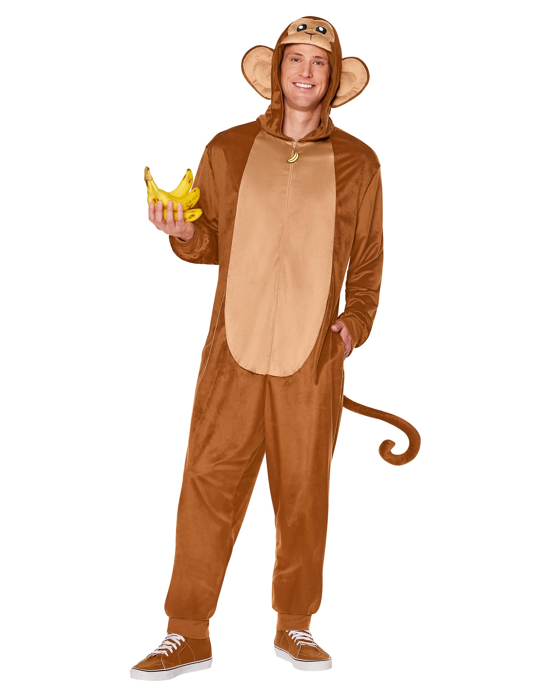 Spirit Halloween Adult Brown Monkey Union Suit Monkey Halloween