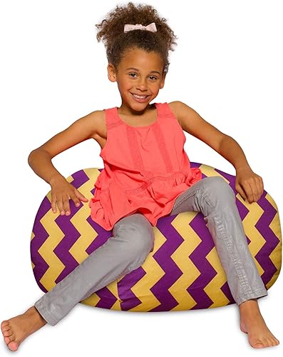 Miniatura 23 de Posh Beanbags - Sillón puff XL, 48 pulgadas, color gris jaspeado Gris brezo,Lienzo Animales Bosque Critters,Tela para colorear lienzo - Mundo