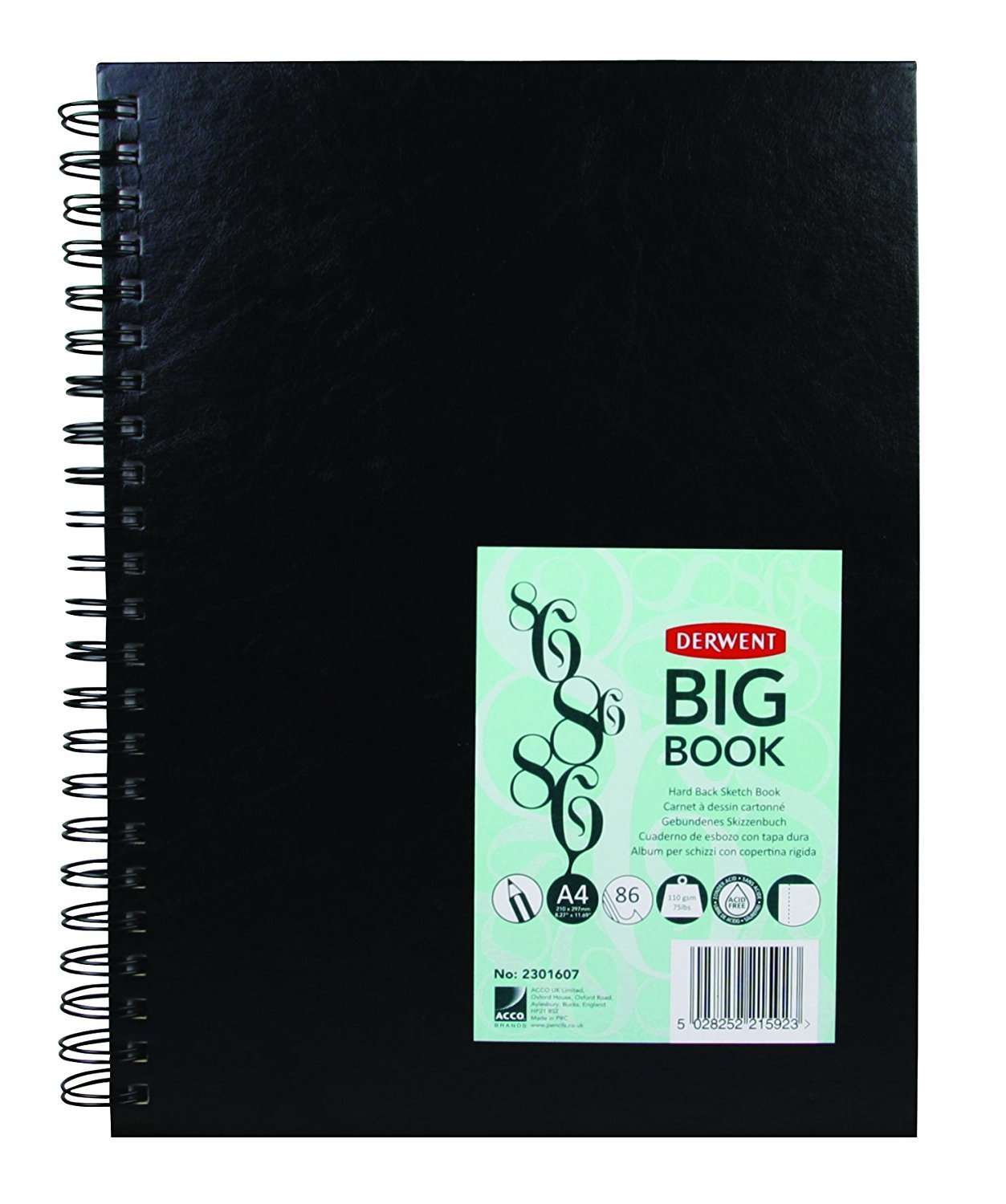 Derwent Big Book A5 Wire Band Sketchbook, Pack of 4 2301608