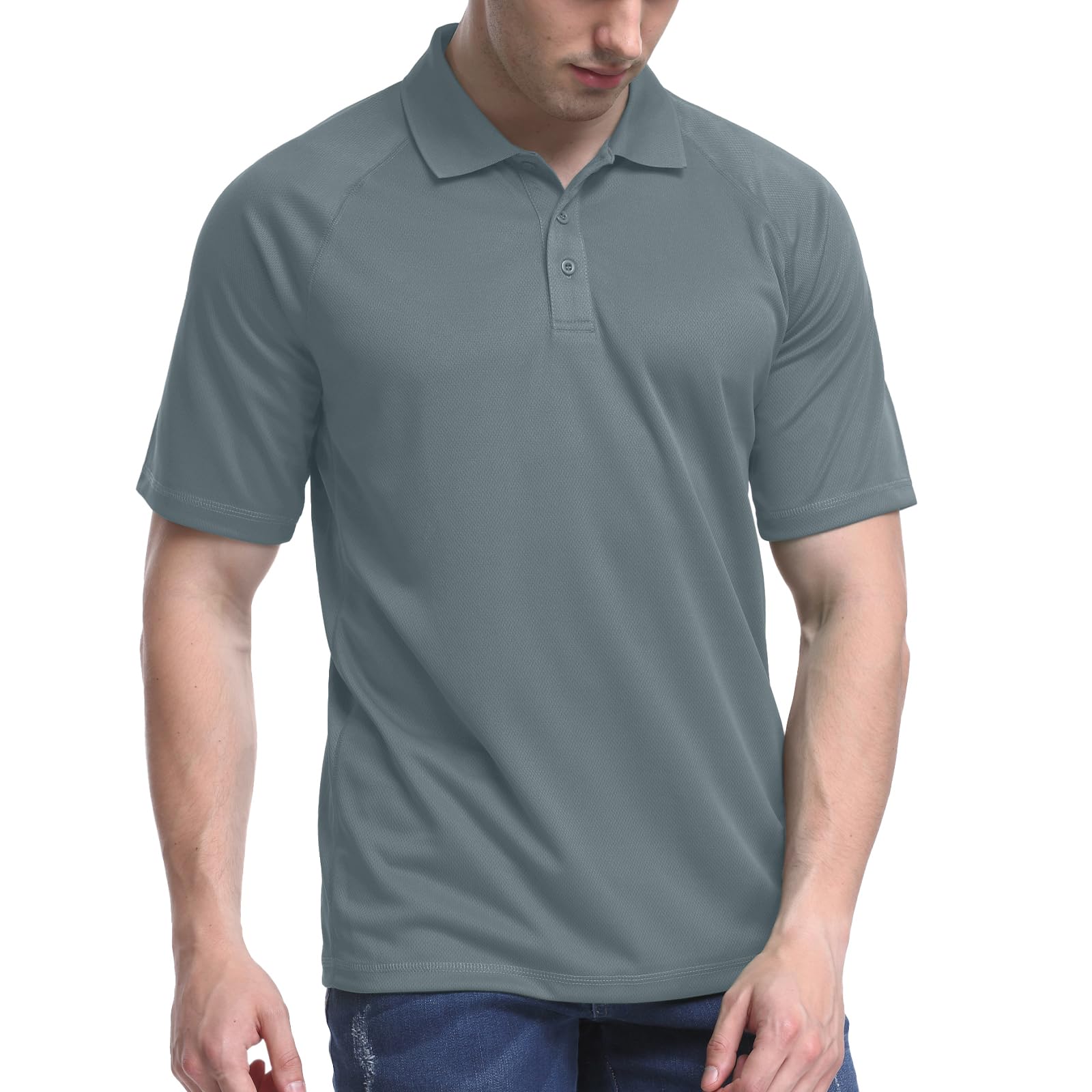 TIHEEN Golf Shirts for Men,Short Sleeve Moisture Wicking Proformance Big & Tall Polo Shirts