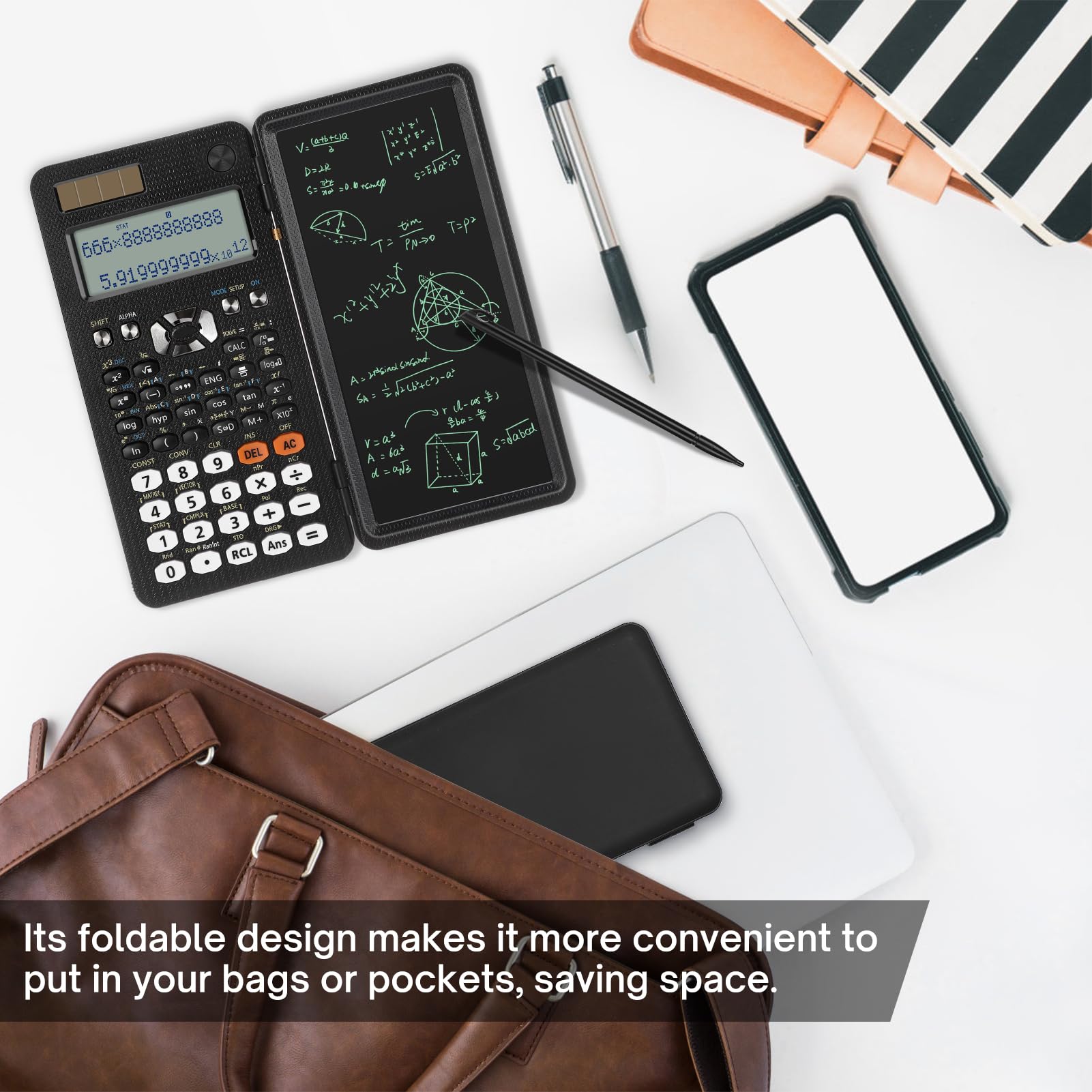 zerotop Calcolatrice Scientifica, Solare 417 Funzioni Aritmetiche con Lcd Schede di Scrittura per Liceo Università Scuola Casa