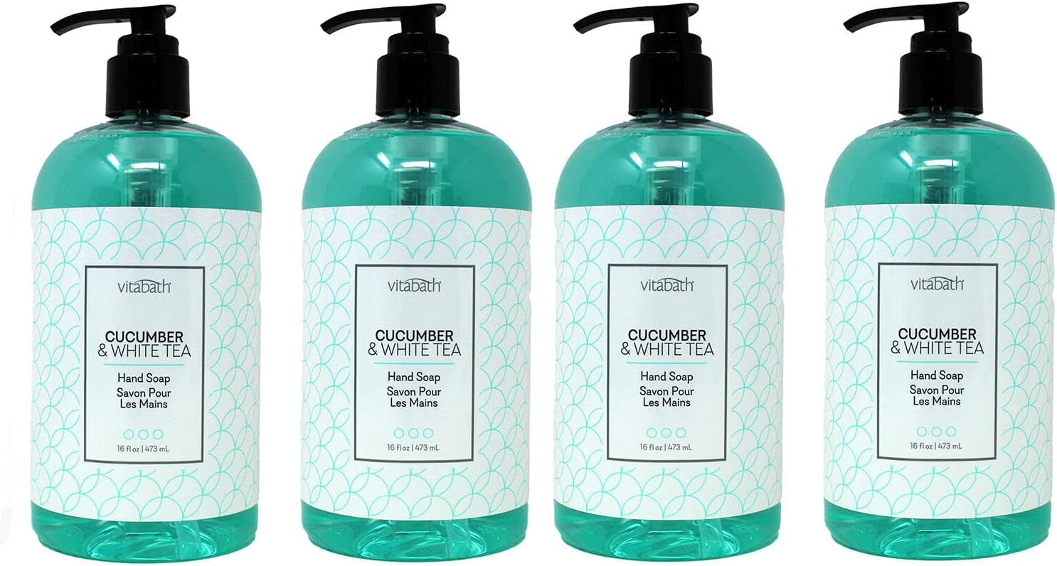 Vitabath CUCUMBER & WHITE TEA 16 fl oz Liquid Hand Soap 4pk