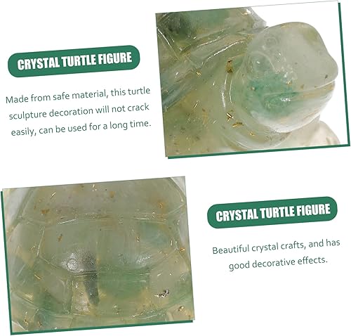 Miniatura 2 de Estatua de tortuga de cristal, elegante figura de tortuga para decoración de mesa, decoración de pecera y adorno para el hogar, figura de cristal