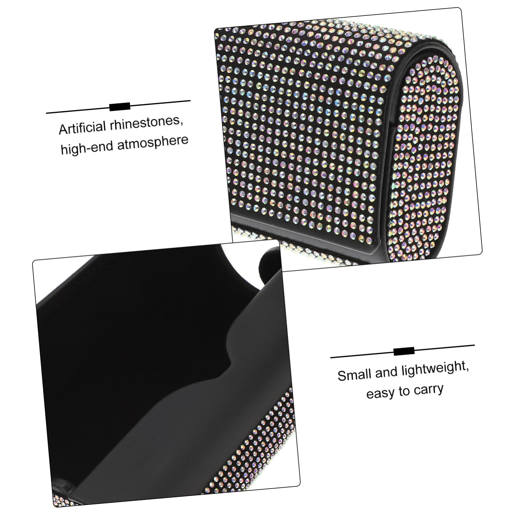 iplusmile 3pezzi Portaocchiali Da Sole Per Auto Con Design Strass Scintillanti Accessorio Per Donne Protezione Occhiali Contro Graffi Per Auto Camion e Rv