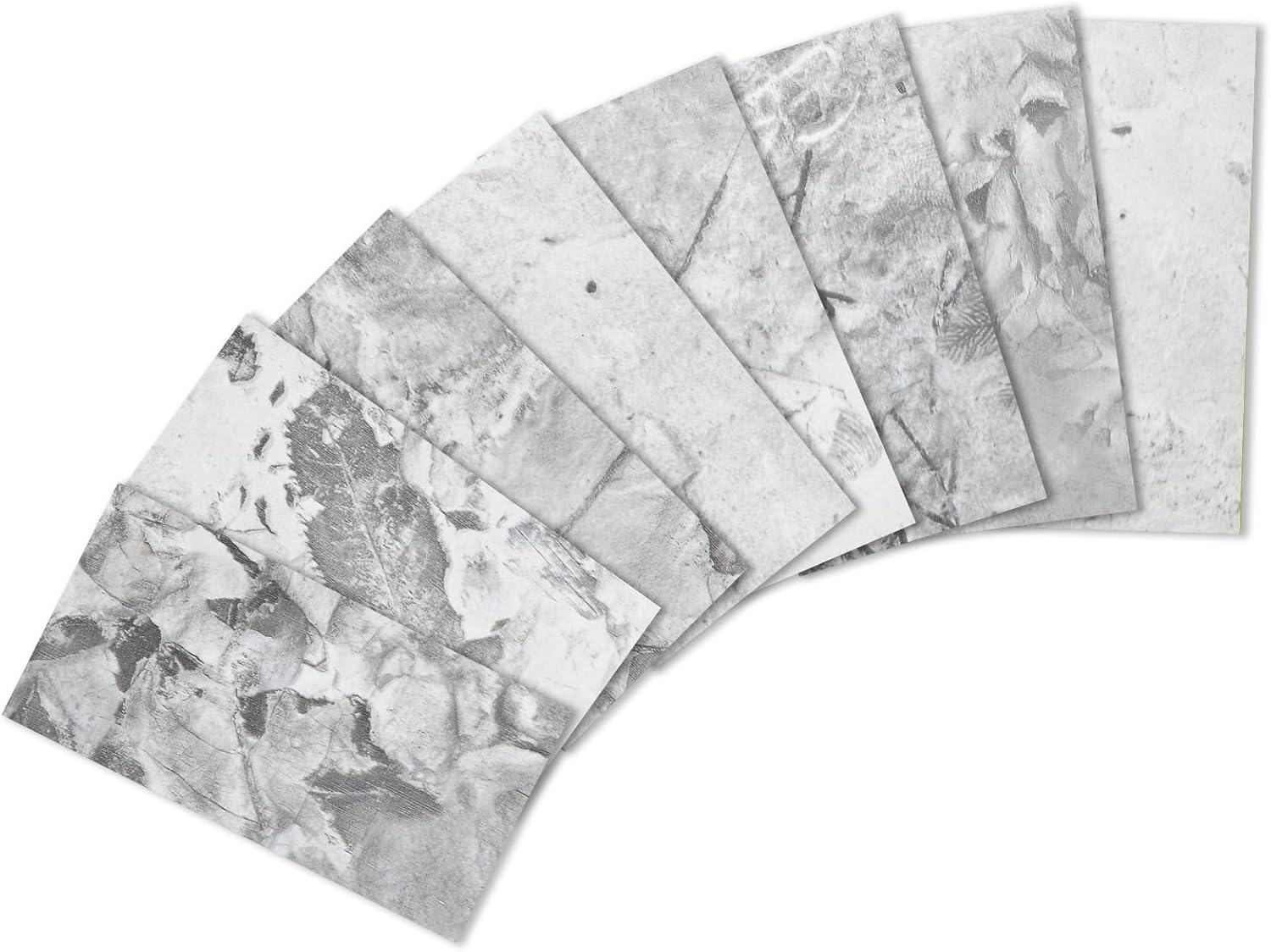Yipscazo Peel and Stick backsplash 3 x 6 Inches 3D PVC Composite Wall Tile Stick on Backsplash Tile for Kitchen Bathroom, Laundry Room, Fireplace(Gray Granite, 100 Pieces)