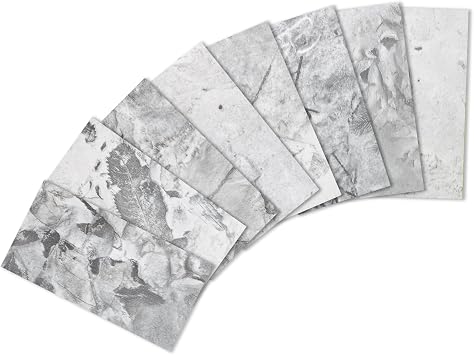 Yipscazo Peel and Stick backsplash 3 x 6 Inches 3D PVC Composite Wall Tile Stick on Backsplash Tile for Kitchen Bathroom, Laundry Room, FireplaceGray Granite, 32 Pieces