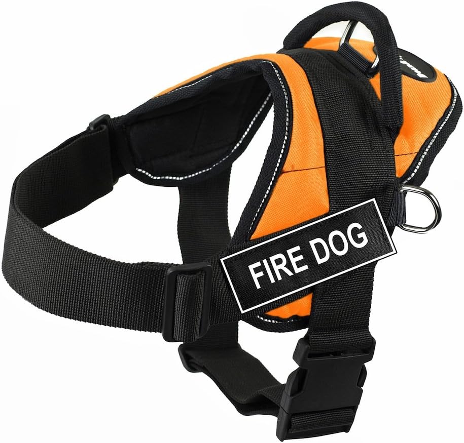 Dean & Tyler Fun "Fire Dog" Small Orange Harness with Reflective Trim